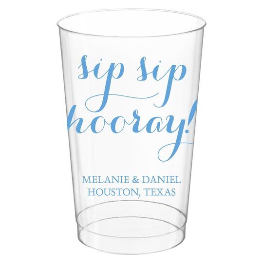 Elegant Sip Sip Hooray Clear Plastic Cups